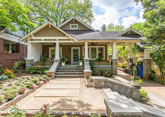Craftsman-style home with a covered front porch